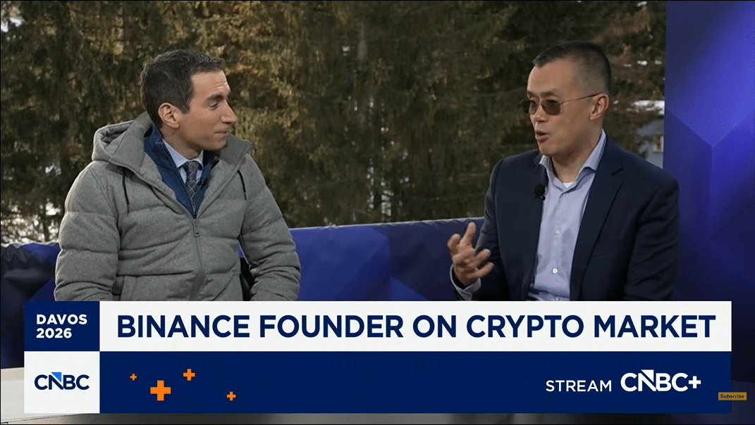 Binance founder Changpeng Zhao on DAVOS 2026 | Source: CNBC Television