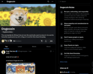 Dogecoin's community page on X