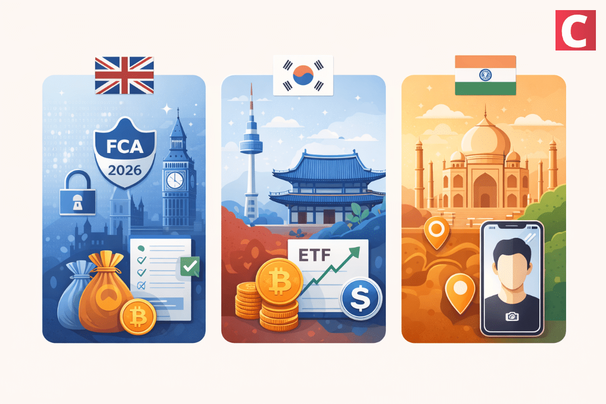 Crypto Rules Shift in 2026: UK Tightens, South Korea Opens, India Cracks Down
