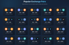 popular exchange pairs supported